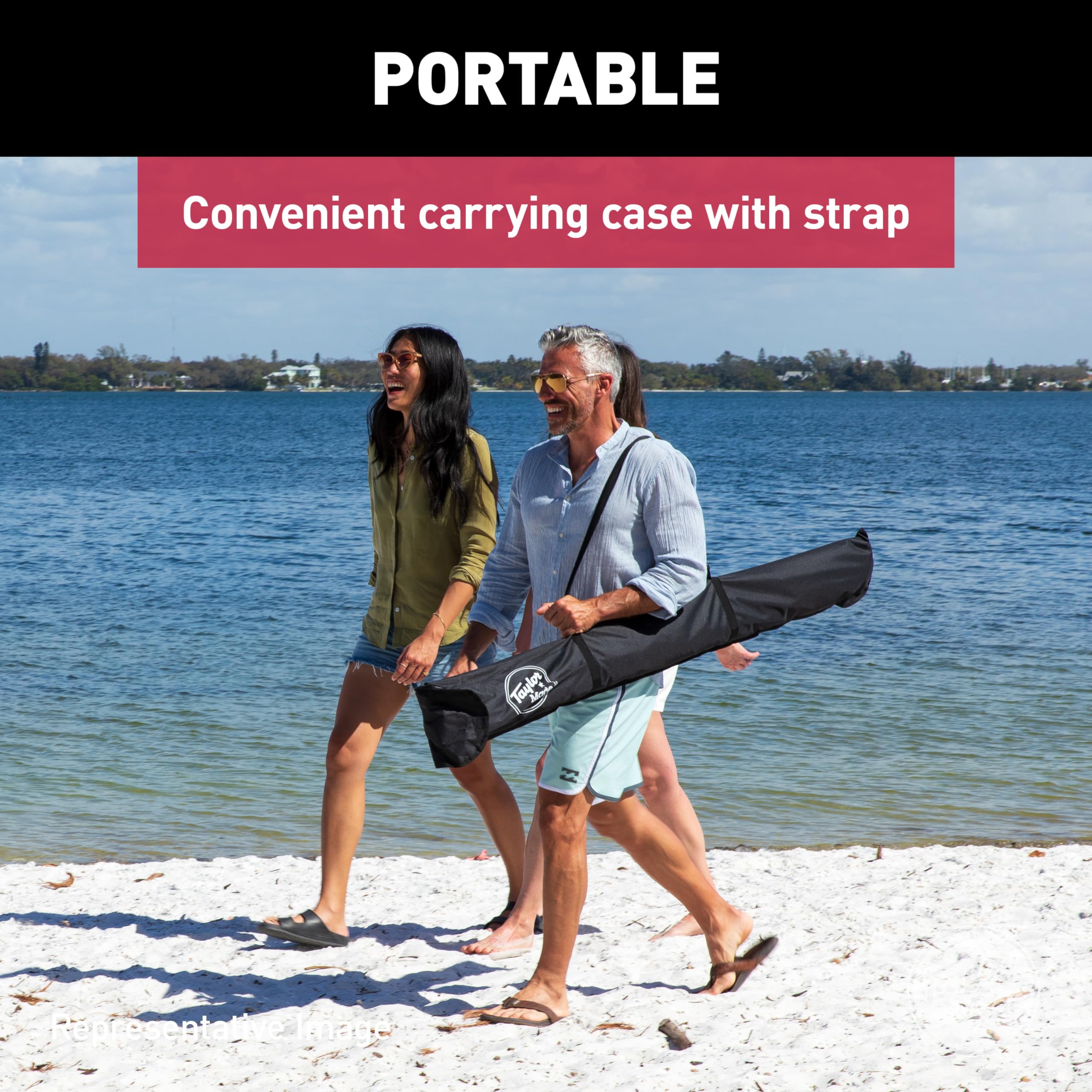 Taylor Made Anchorshade III Boat Shade, Burgandy, 6' x 6', Adjustable Aluminum Pole to 8 Feet, UV-Treated Fade-Resistant Nylon, Market-Style Top, Carrying Case, Fits Most Boats and Benches – 22056 - Image 10