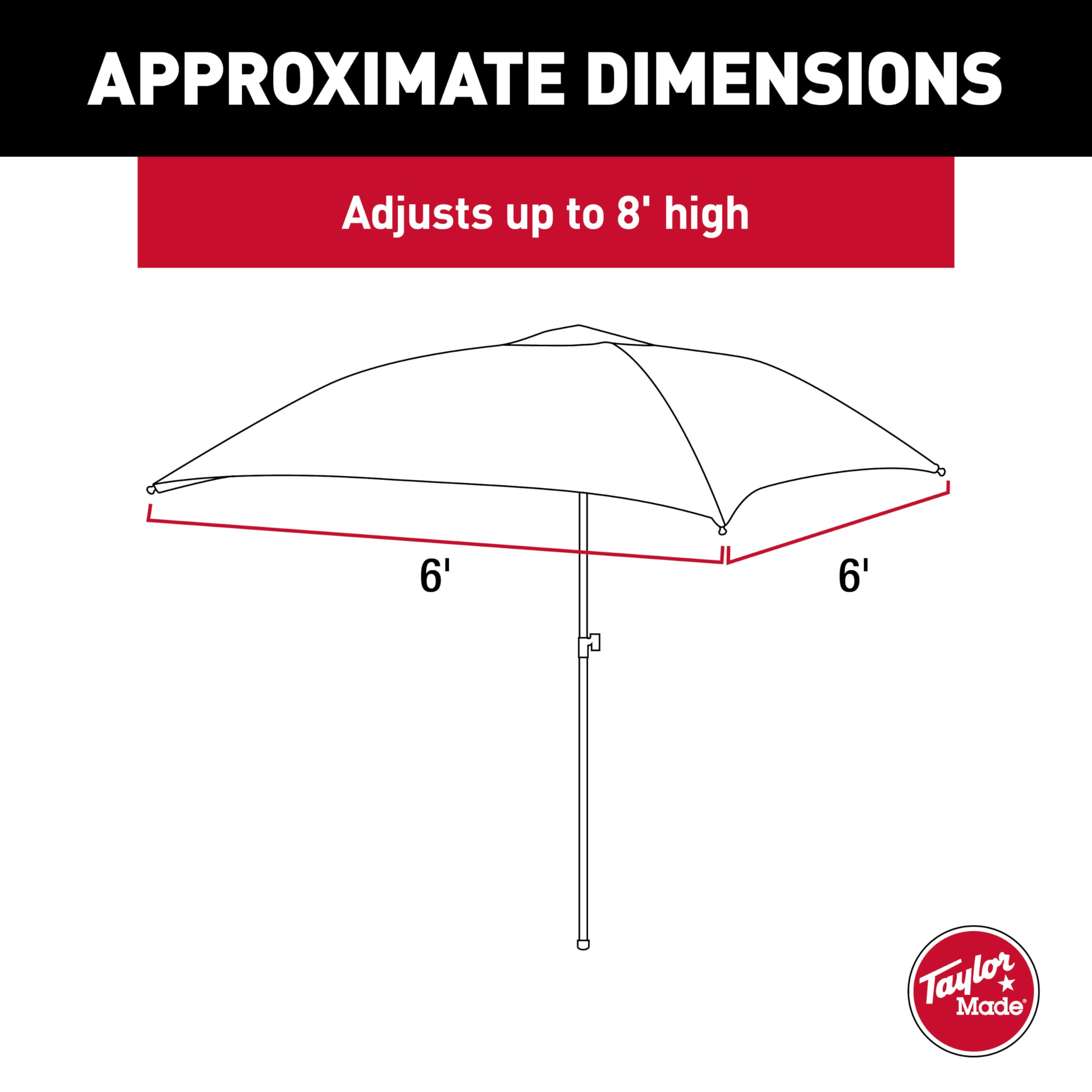 Taylor Made Anchorshade III Boat Shade, Burgandy, 6' x 6', Adjustable Aluminum Pole to 8 Feet, UV-Treated Fade-Resistant Nylon, Market-Style Top, Carrying Case, Fits Most Boats and Benches – 22056 - Image 3