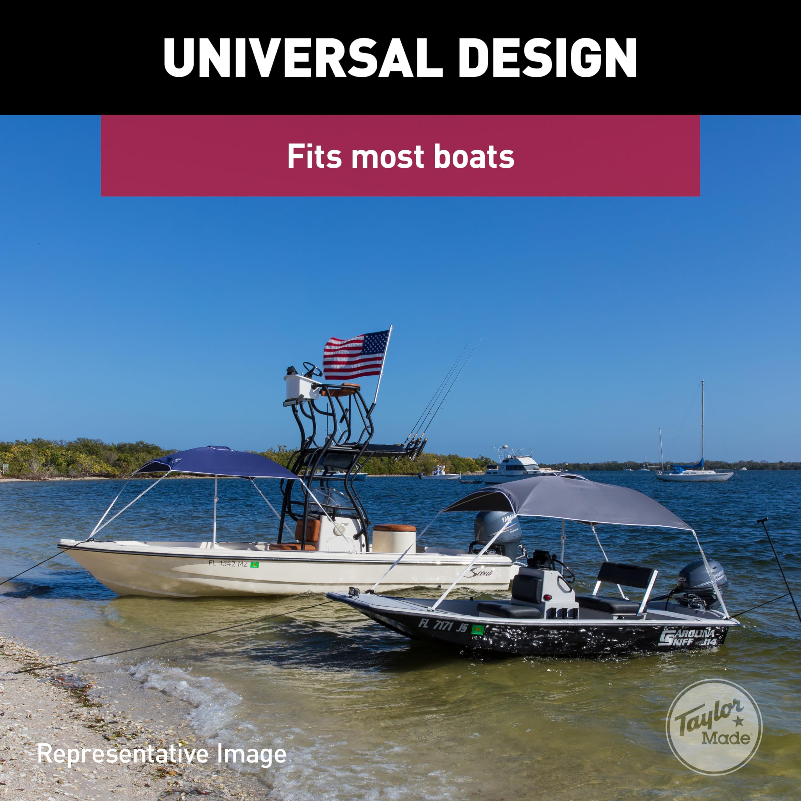 Taylor Made Anchorshade III Boat Shade, Burgandy, 6' x 6', Adjustable Aluminum Pole to 8 Feet, UV-Treated Fade-Resistant Nylon, Market-Style Top, Carrying Case, Fits Most Boats and Benches – 22056 - Image 7