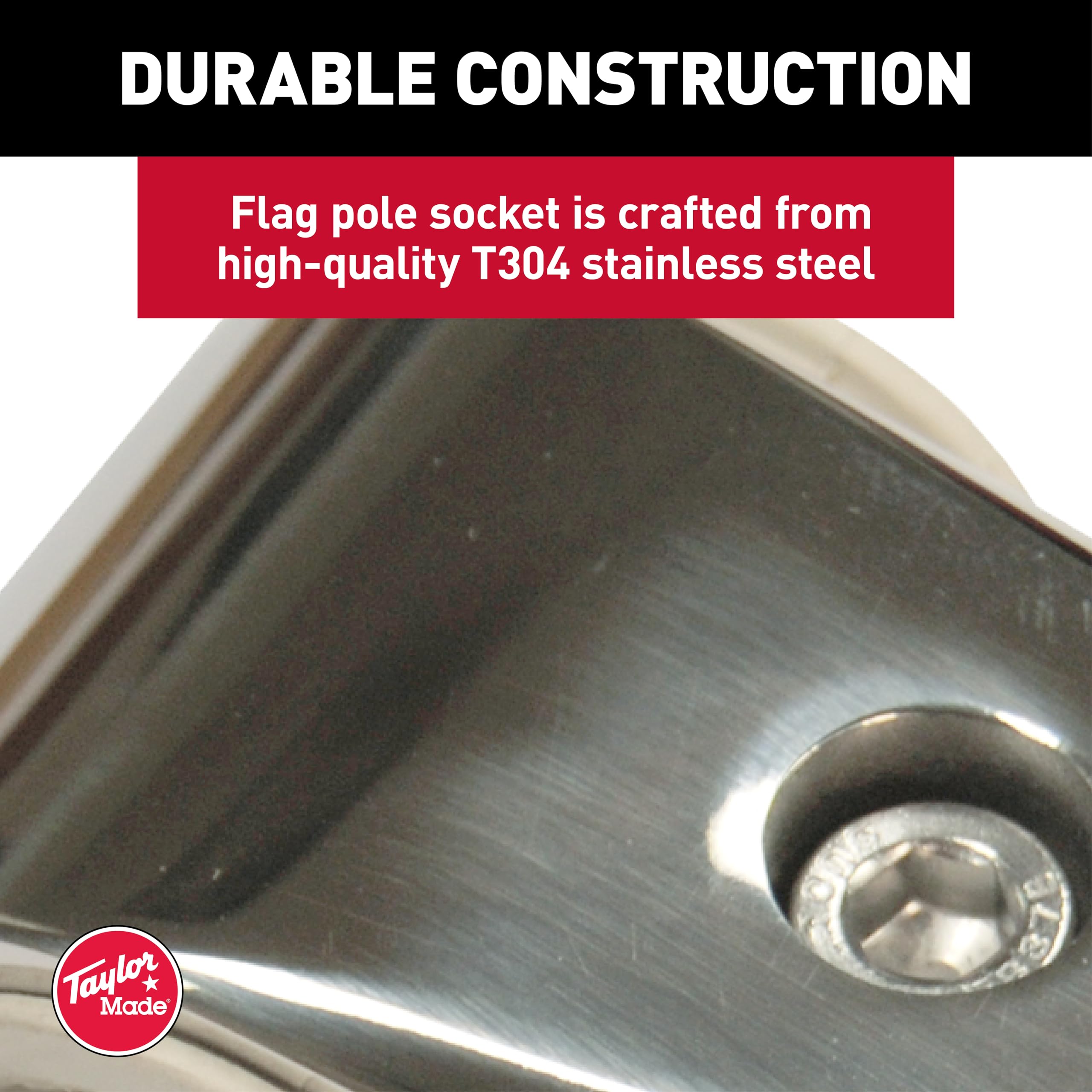 Taylor Made Products Flag Pole Sockets, Rail Mount, Stainless Steel - Image 5