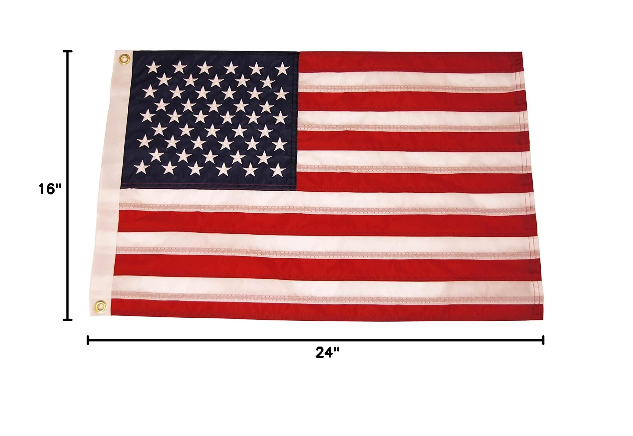 Taylor Made Sewn American Flag for Boats, 16" x 24", Marine-Grade Nylon, Fade Resistant, Brass Grommets, Embroidered Stars and Stripes, Flag only - 2020109195 - Image 8
