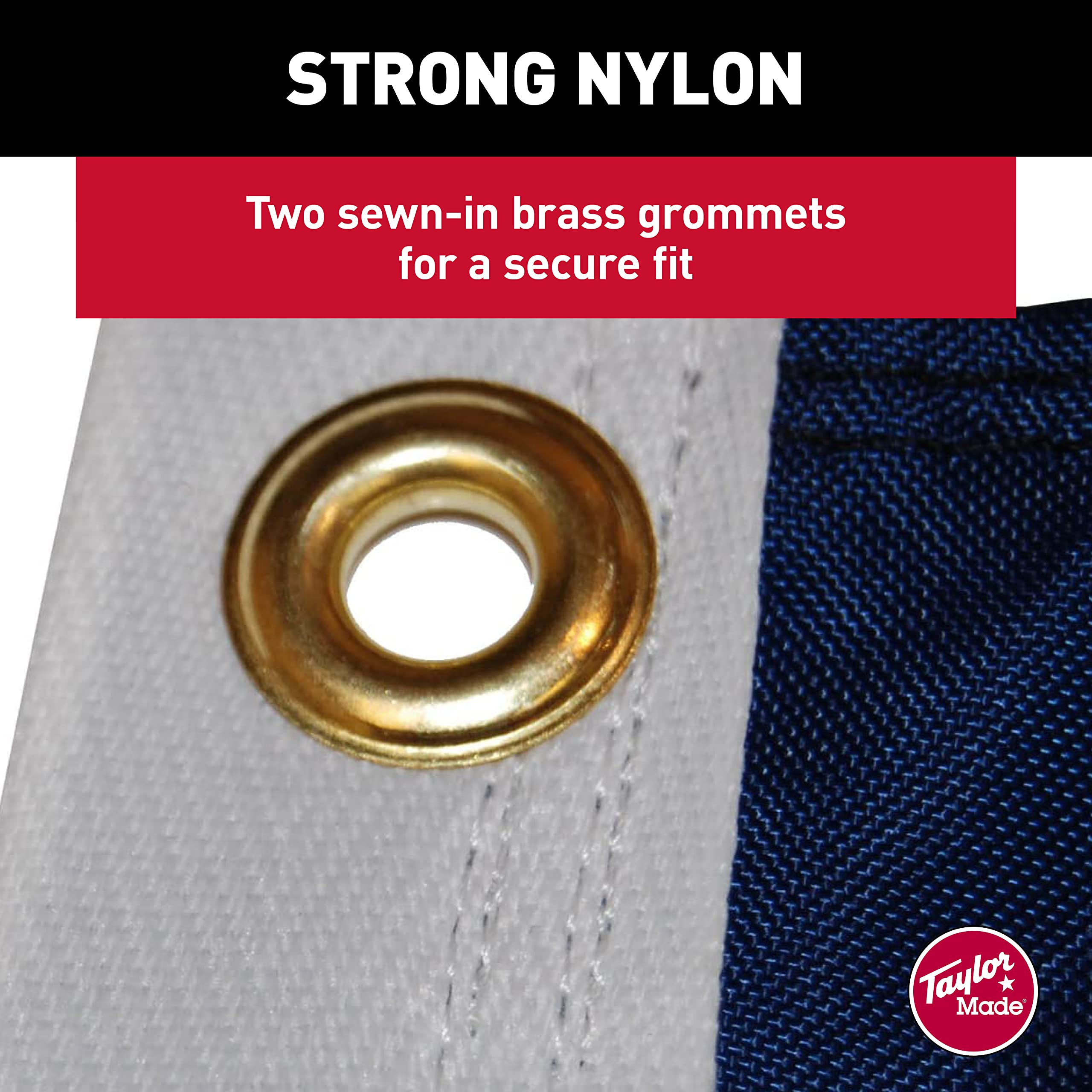 Taylor Made Sewn American Flag for Boats, 12" x 18", Marine-Grade Nylon, Fade Resistant, Brass Grommets, Embroidered Stars and Stripes, Flag only - 2020109194 - Image 3